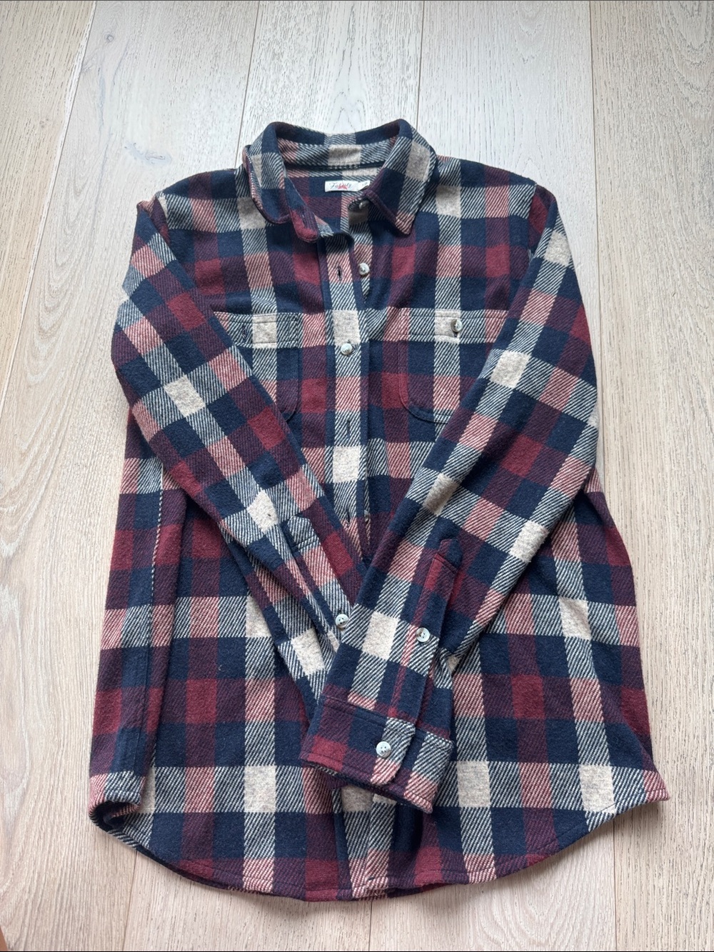 Faherty Burgundy, Navy & Cream Plaid Button-Down Shirt